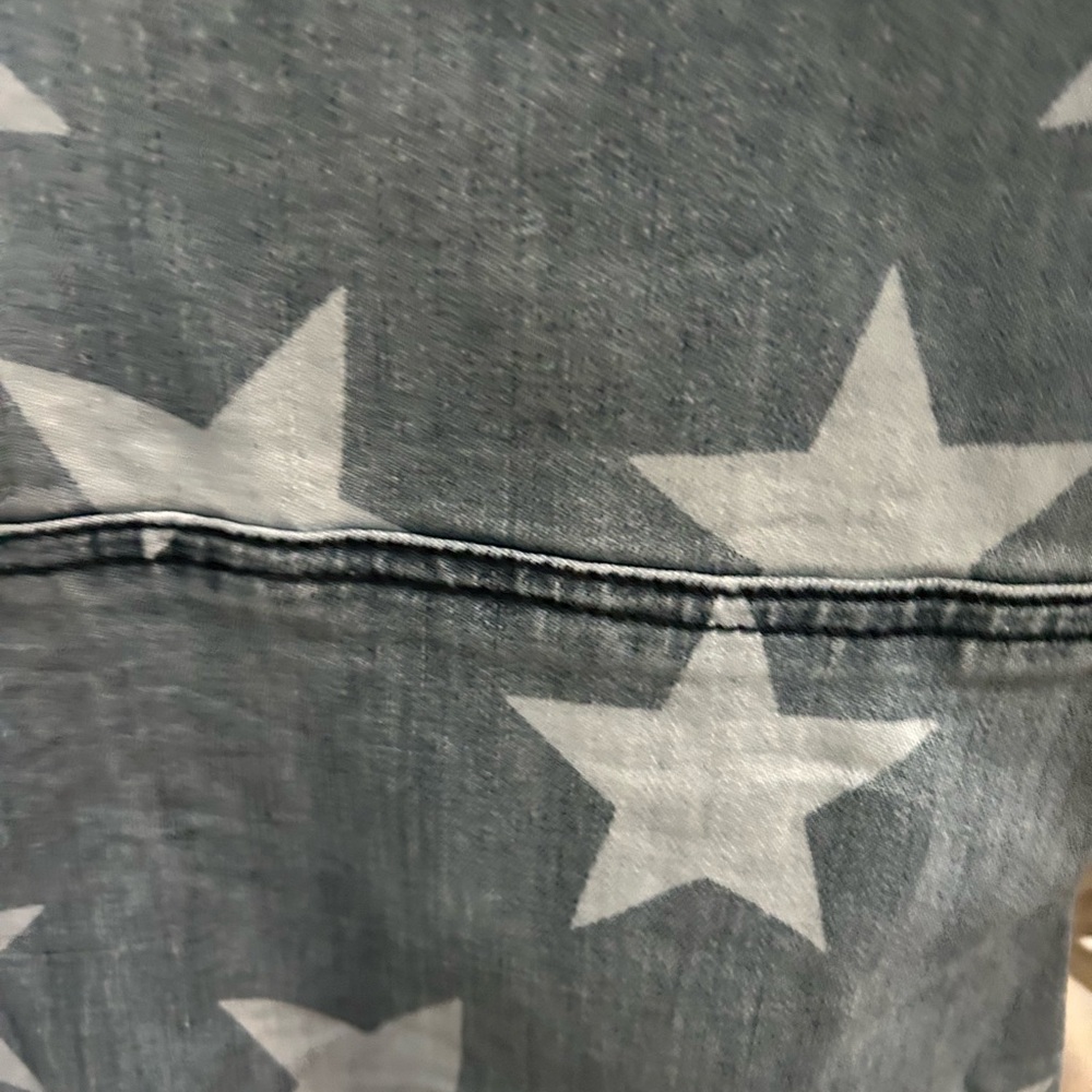 Easel Gray Star Patchwork Flare Jeans - image 8